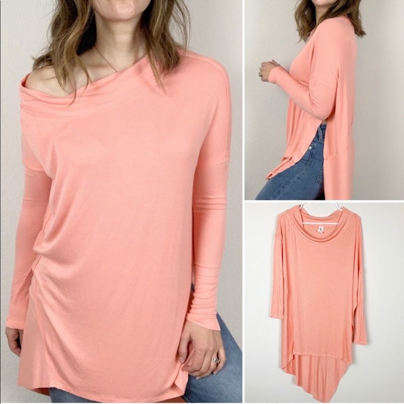 Free People Grapevine ribbed Tunic Top in Coral H - Picture 4 of 5